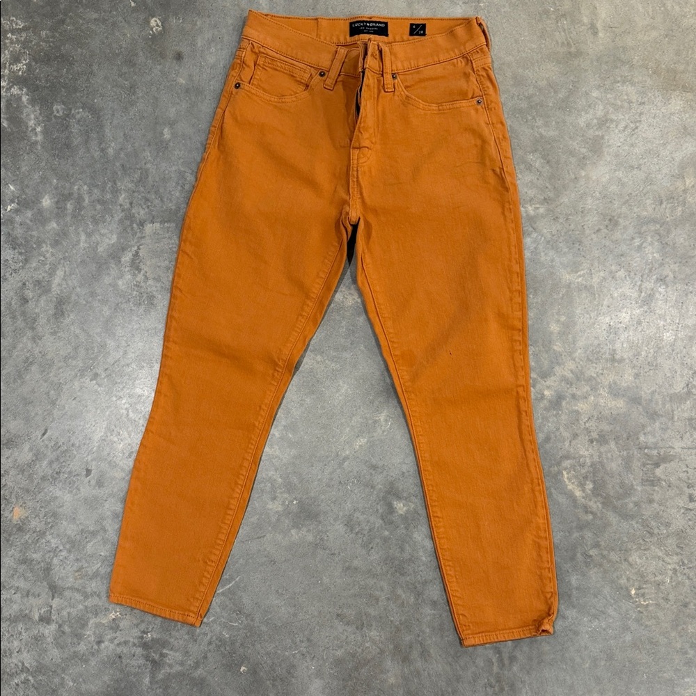 Lucky Brand - Mid Rise - Crop - Ava - Orange Skinny Jeans